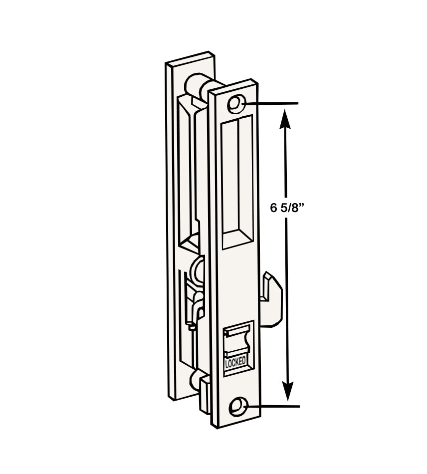 Sliding Glass Door Lock PDH34 White UBuildIt Aluminum Centers