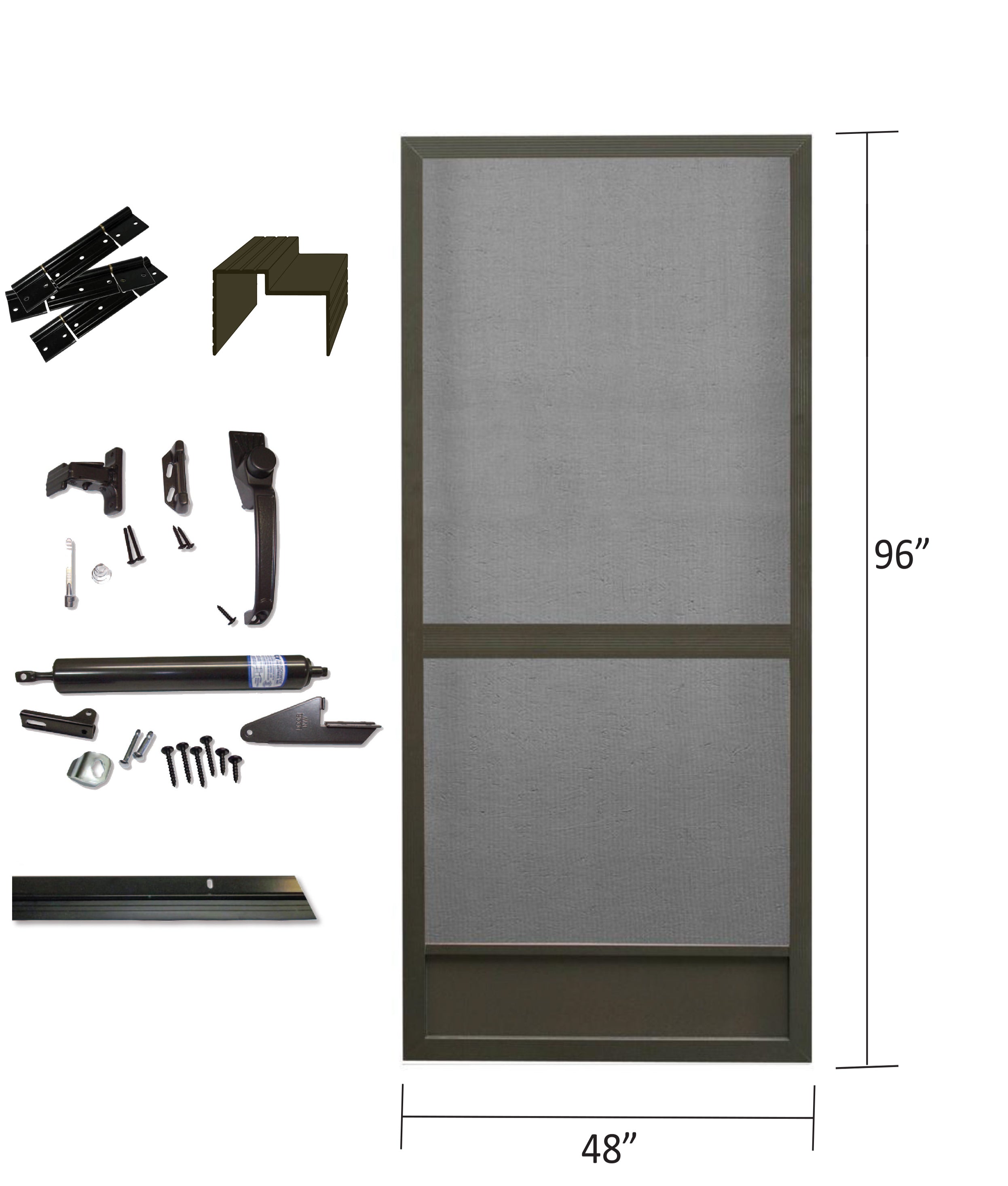 積水ハウス専用スクリーンdoor 48 X 96 Door Complete Bronze | U-Build-It Aluminum Centers