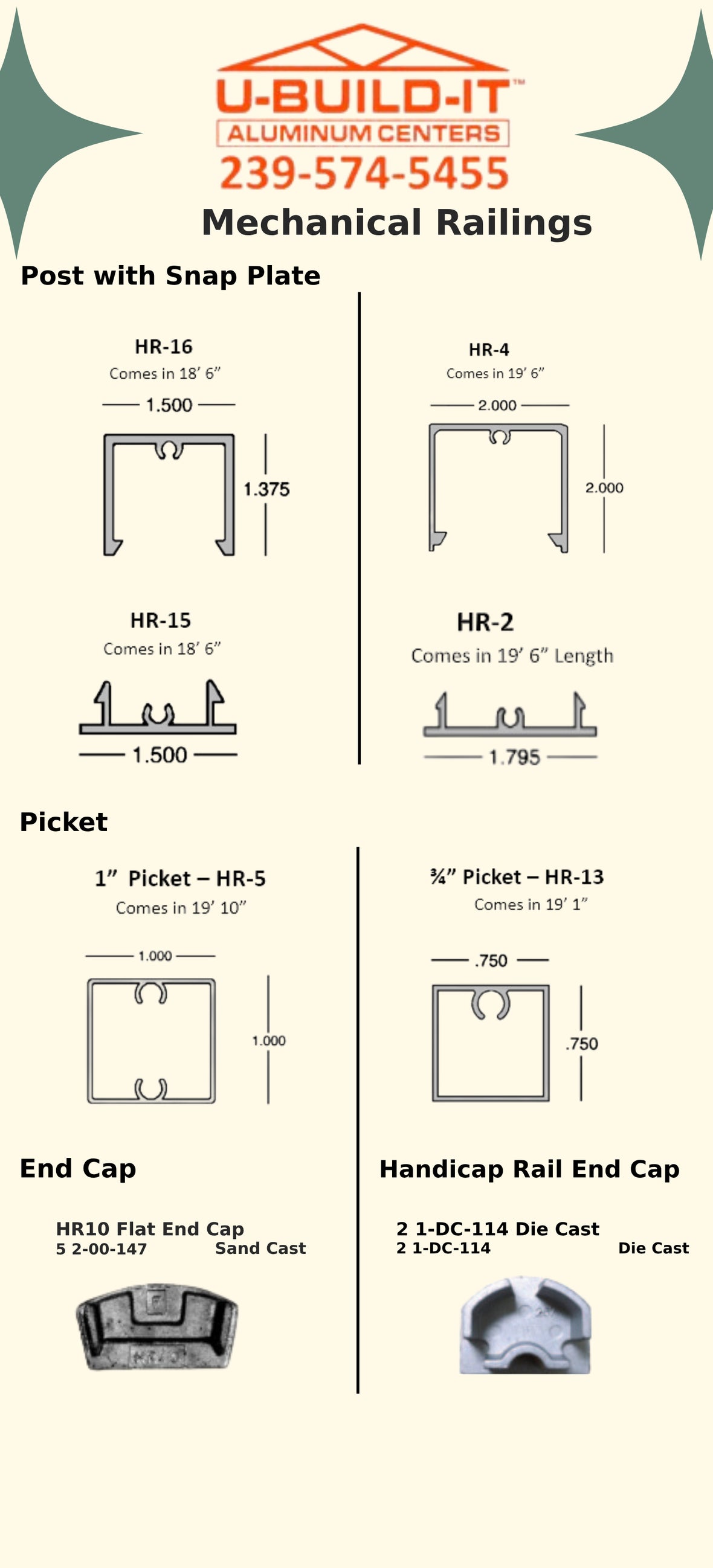 Mechanical Rail | U-Build-It Aluminum Centers