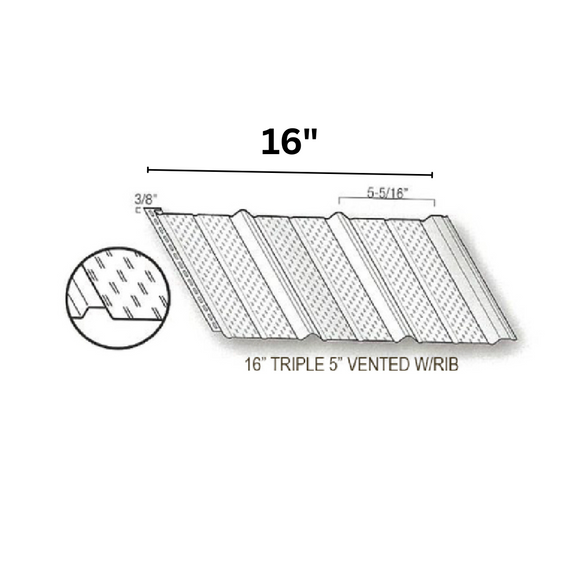 Aluminum Soffit - 16" tripple 5"