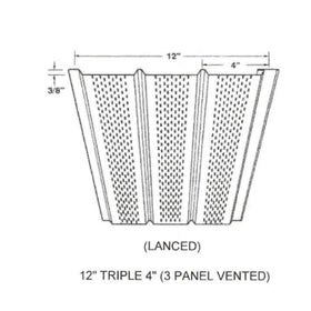 Vinyl Soffit - 12" Triple 4"  Pin hole  White