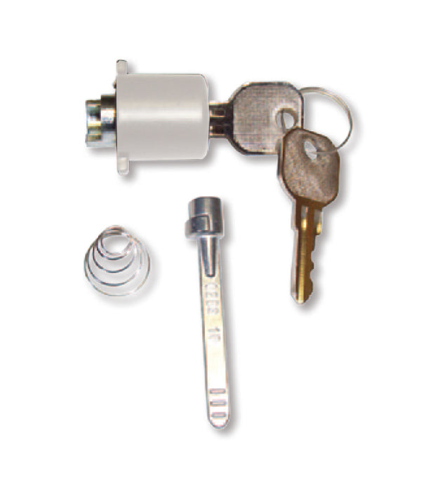 Button Push Lock with Key White