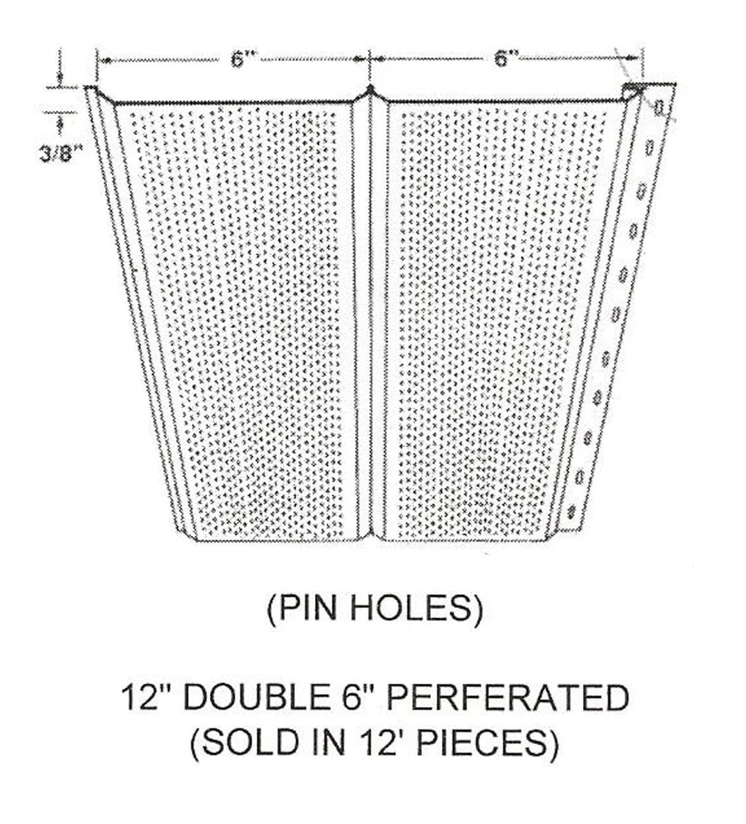 Soffit 12" Double 6" (Pin Hole) White Aluminum UBuildIt Aluminum