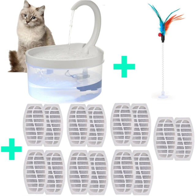 Pet Fountain, 2L LED Automatic Water Fountain, Power-off Protection Function