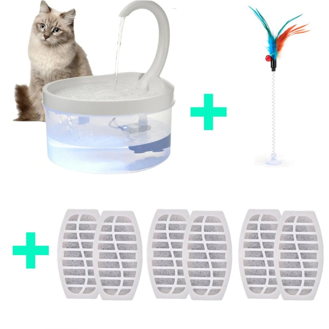 Pet Fountain, 2L LED Automatic Water Fountain, Power-off Protection Function