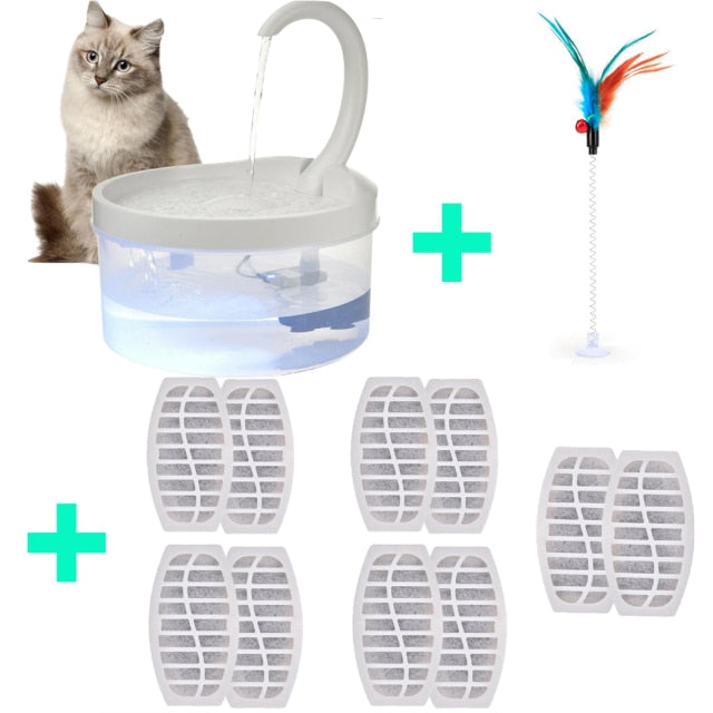 Pet Fountain, 2L LED Automatic Water Fountain, Power-off Protection Function