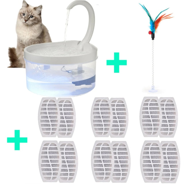 Pet Fountain, 2L LED Automatic Water Fountain, Power-off Protection Function