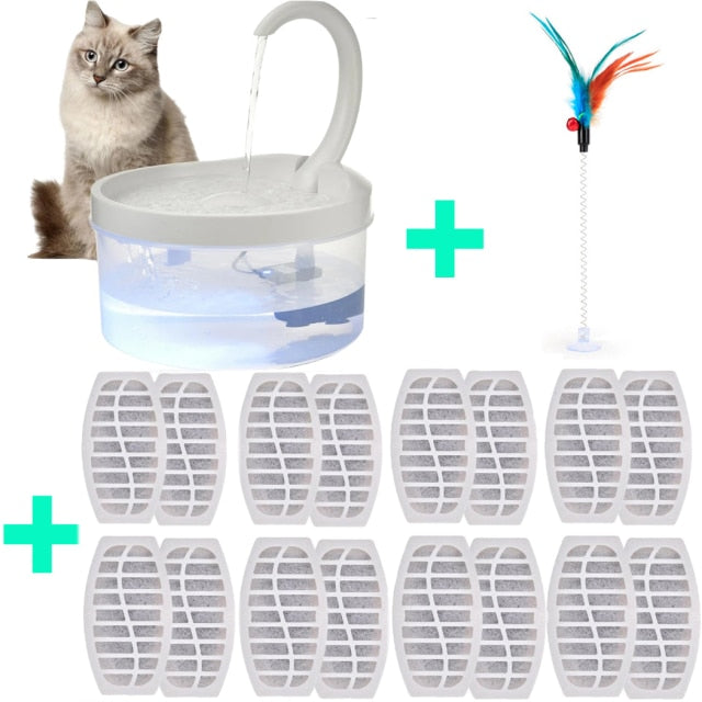 Pet Fountain, 2L LED Automatic Water Fountain, Power-off Protection Function