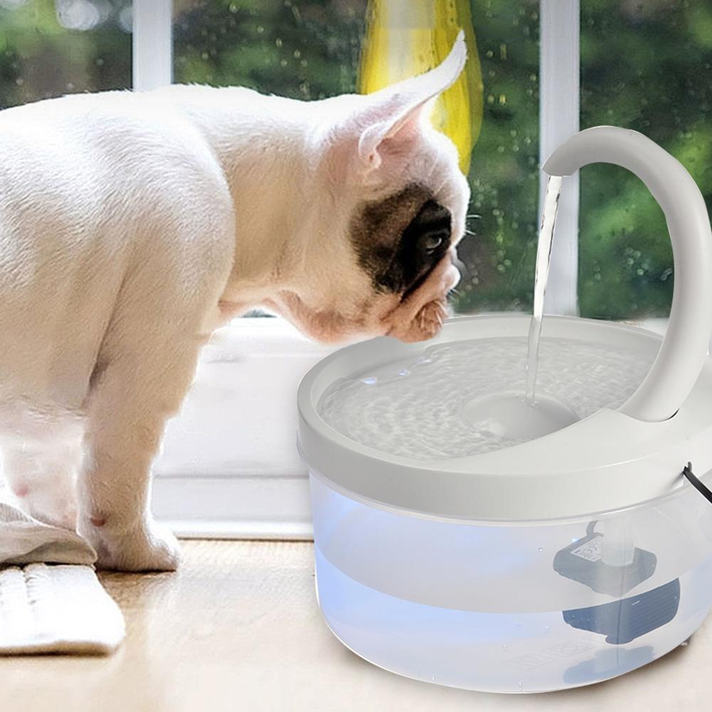 Pet Fountain, 2L LED Automatic Water Fountain, Power-off Protection Function