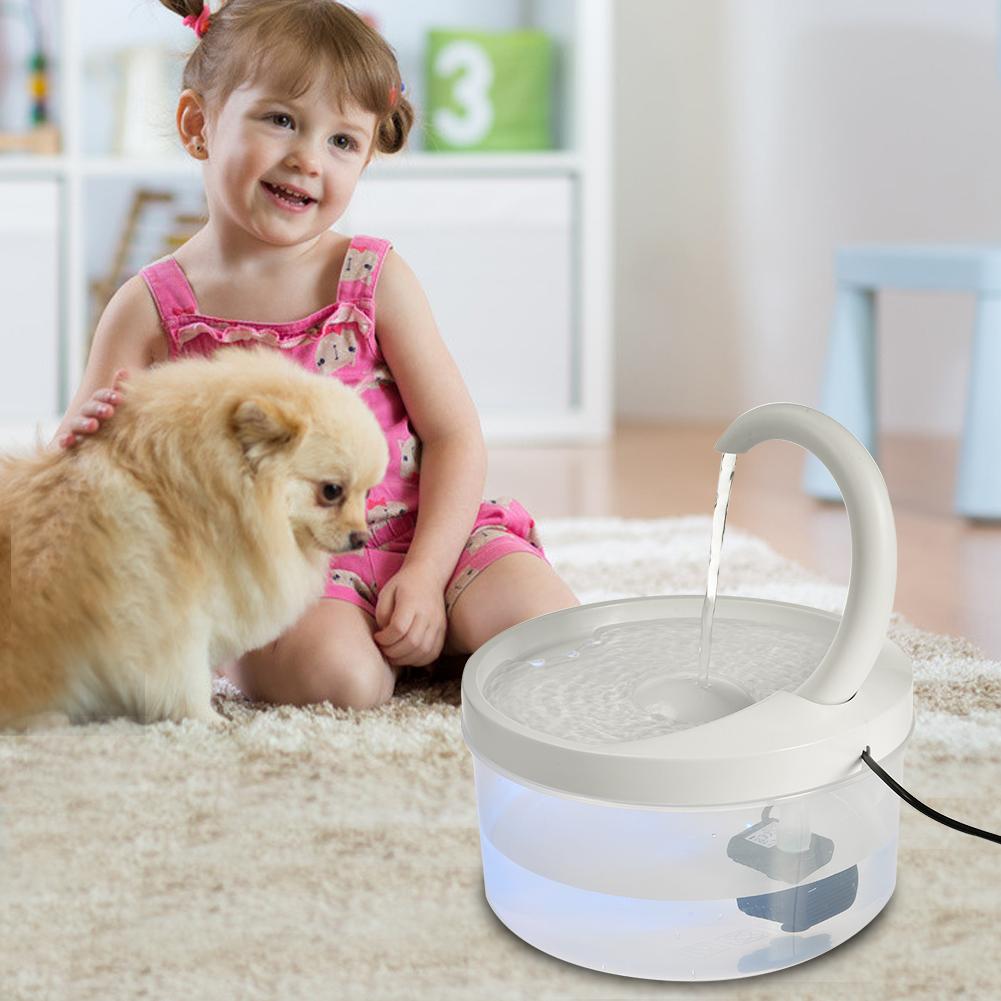 Pet Fountain, 2L LED Automatic Water Fountain, Power-off Protection Function